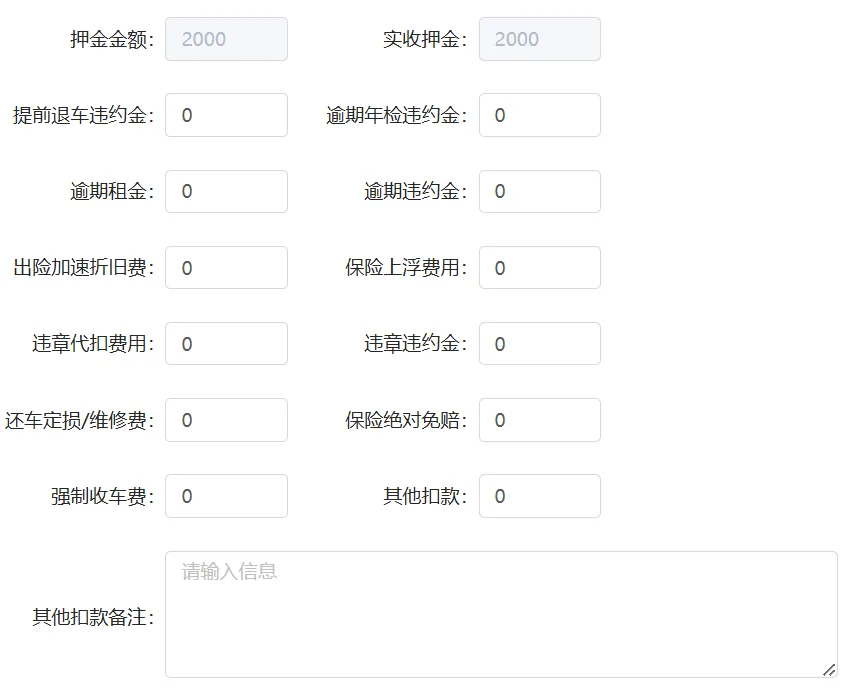 其中有众多扣款项可以填写